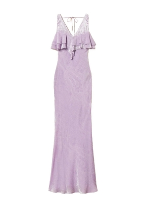 TWINSET ruffled velvet maxi dress - Purple