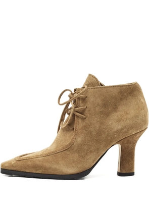 Burberry Pre-Owned 85mm lace-up suede boots - Brown