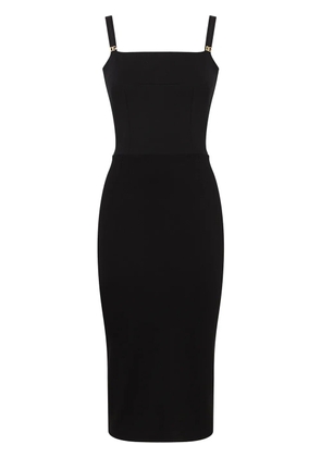 Dolce & Gabbana logo-appliqué sleeveless midi dress - Black