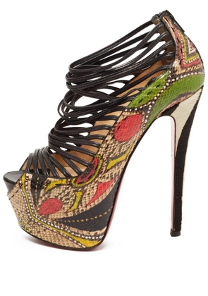 Christian Louboutin Pre-Owned 135mm Zoulou platform strapped heeled sandals - Black