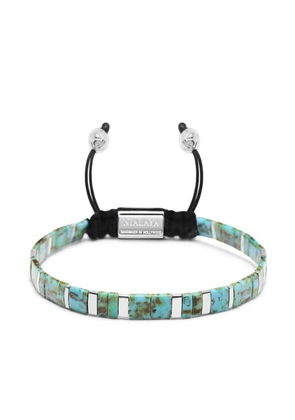 Nialaya Jewelry logo-engraved beaded bracelet - Silver