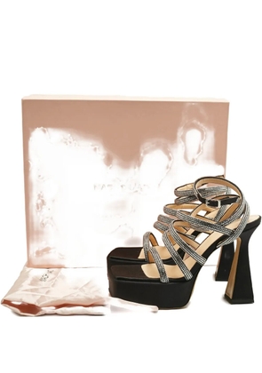 MACH & MACH Sydney platform embellished heeled sandals - Black