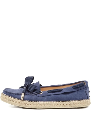 Tod's Vintage bow-detail suede espadrilles - Blue
