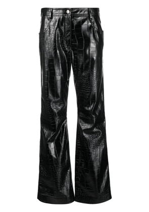 MSGM embossed-crocodile straight-leg trousers - Black
