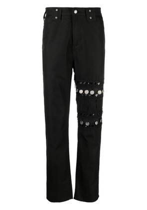 Youths In Balaclava coin-detail straight-leg jeans - Black