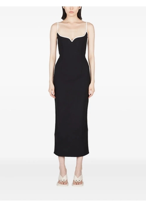 Paris Georgia sweetheart-neck midi dress - Black