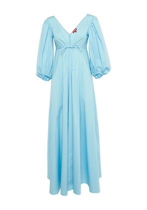 STAUD Tie-up cotton dress - Blue