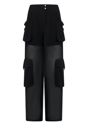 PINKO sheer cargo pants - Black
