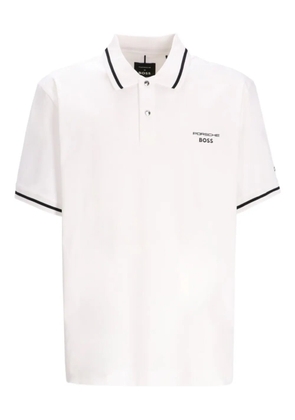 BOSS contrasting-trim polo shirt - White