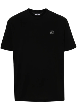 Just Cavalli logo-patch cotton T-shirt - Black
