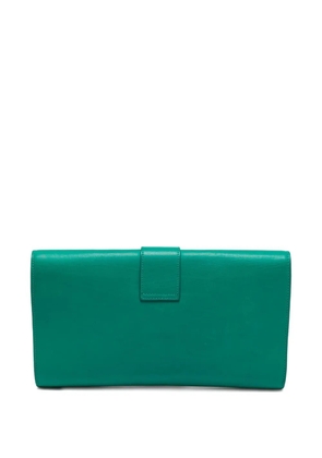 Saint Laurent Pre-Owned y-ligne leather clutch bag - Green