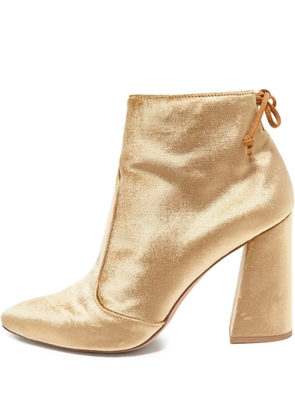 Stuart Weitzman 2024 Velvet Pointed Toe Boots - Yellow