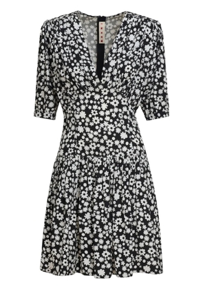Marni floral-print mini dress - Black