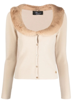 Blumarine scoop-neck knitted cardigan - Brown