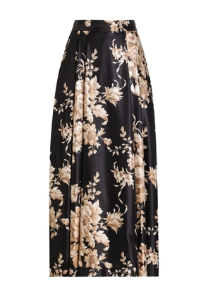 Dolce & Gabbana floral-print pleated midi skirt - Black