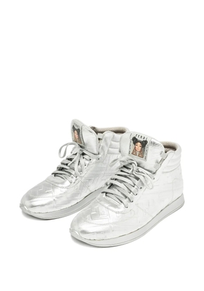 Fendi Pre-Owned x Nicki Minaj laminated-leather high-top sneakers - Silver