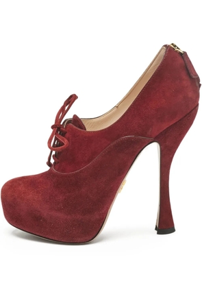 Prada Pre-Owned platform suede pumps - Red