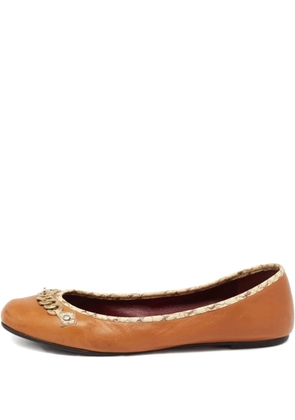 Marc Jacobs Vintage leather chain ballet flats - Brown