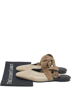 JW Anderson ankle-wrap mules - Neutrals