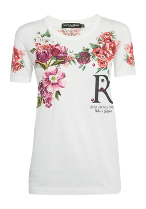 Dolce & Gabbana Pre-Owned floral-embellishment T-shirt - White