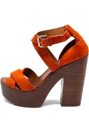 Ralph Lauren Vintage 125mm suede platform sandals - Orange