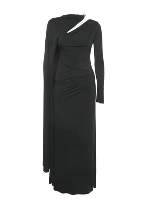 CHATS BY C.DAM asymmetric draped maxi dress - Black