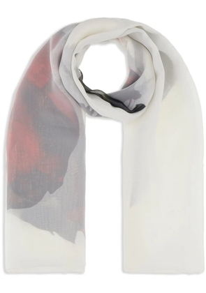 Alexander McQueen floral-print scarf - White