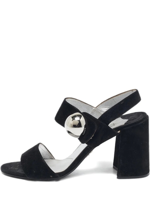 Prada Pre-Owned suede sphere heel sandals - Black