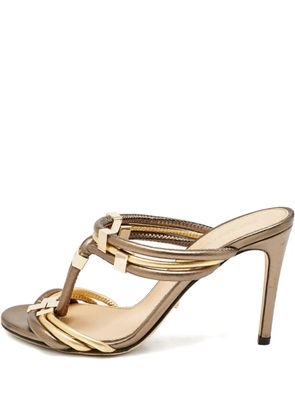 Sergio Rossi Vintage leather heeled sandals - Green