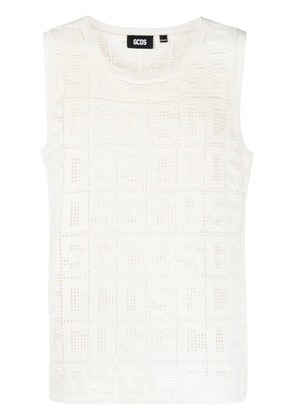GCDS monogram macramé tank top - Neutrals