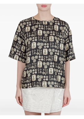 Dolce & Gabbana Pre-Owned Keys Dice silk top - Black