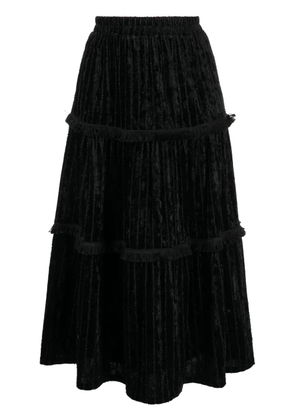 b+ab high-waist tiered midi skirt - Black