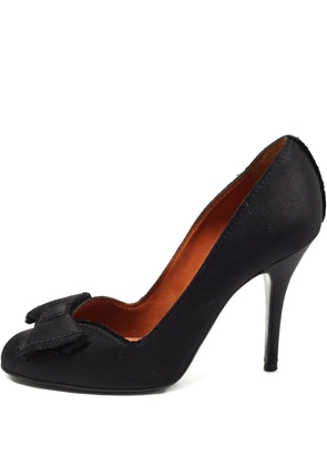 Lanvin Pre-Owned 105mm bow-detail pumps - Black