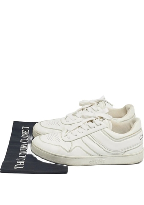 Celine Pre-Owned leather lace-up sneakers - White