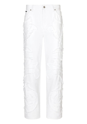 Dolce & Gabbana logo-patch boyfriend jeans - White