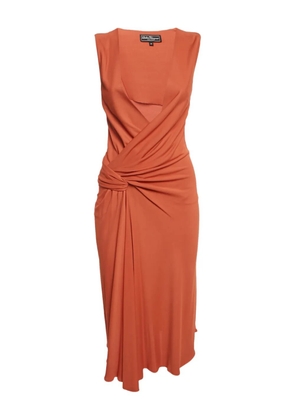 Ferragamo Pre-Owned V-neck midi dress - Orange