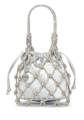 Judith Leiber rhinestone-embellished satin tote bag - Neutrals