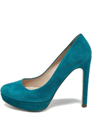 Miu Miu Pre-Owned platform suede pumps - Blue