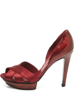Sergio Rossi criss-cross-strap heeled pumps - Red