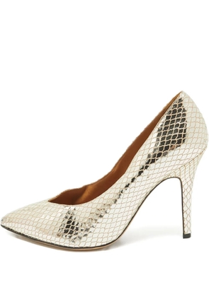 ISABEL MARANT 110mm snakeskin patent leather pumps - Yellow