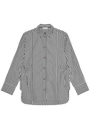 GANNI striped poplin shirt - Black
