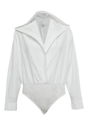 Alaïa Pre-Owned hooded wrap cotton bodysuit - White