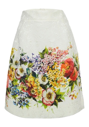 Dolce & Gabbana Pre-Owned floral-print midi skirt - White