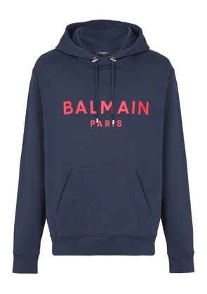 Balmain logo-print hoodie - Blue