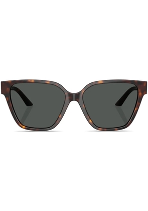 Versace Eyewear Greca strass butterfly-frame sunglasses - Brown