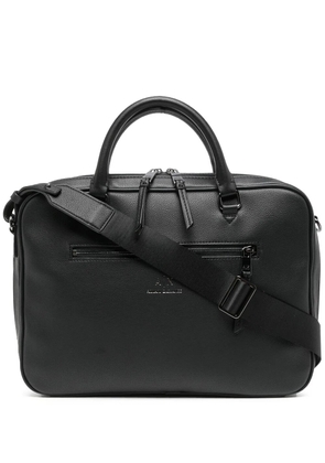 Armani Exchange logo-print brief-case bag - Black