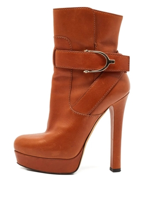 Gucci Pre-Owned 130mm Buckle Platform Boots - Brown