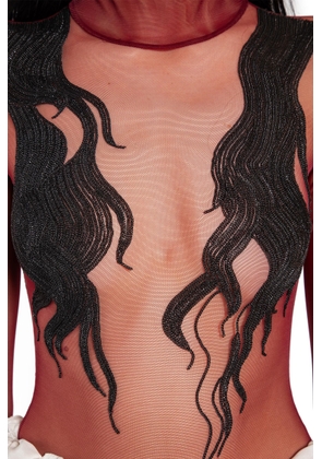 Embroidered Hair Bodysuit