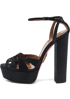 Aquazzura platform suede sandals - Black