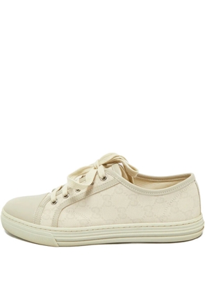 Gucci Pre-Owned leather-panel sneakers - Neutrals